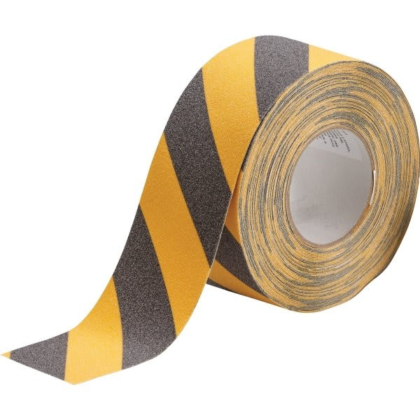 Brady Striped Anti-Skid Tape 3 In W Black On Yellow Roll Of 60 Feet