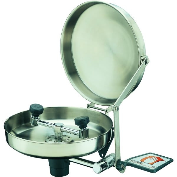 Guardian Equipment Wall Mounted Eye Wash With Stainless Steel Bowl And Cover