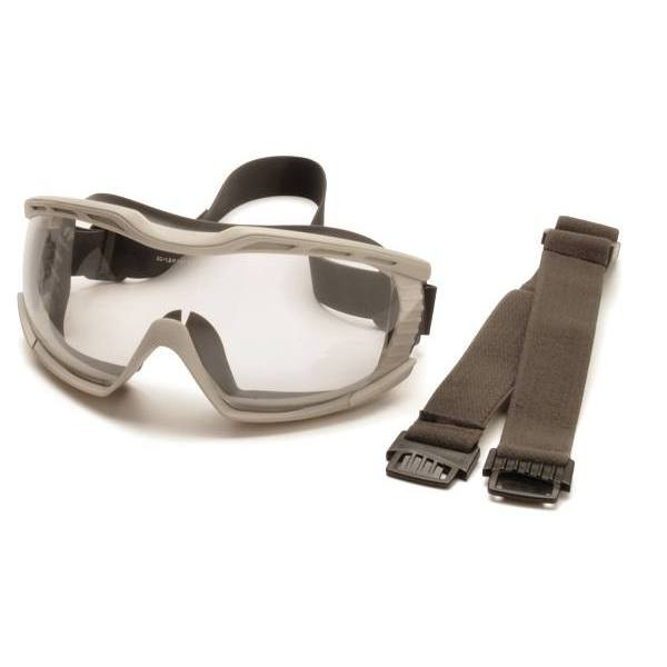 Pyramex-Capstone 600 Safety Goggles-Gray Body-Clear H2x Af Lens