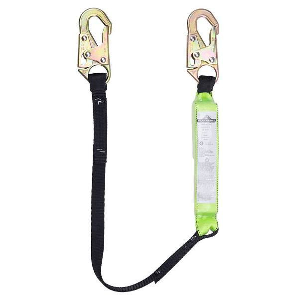 Peakworks 4 Ft Single Leg Shock Absorbing Fall Protection Lanyard With Tear Pack