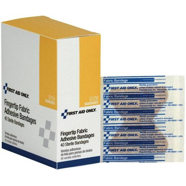 First Aid Only Adhesive Fabric Fingertip Bandages, Package Of 40