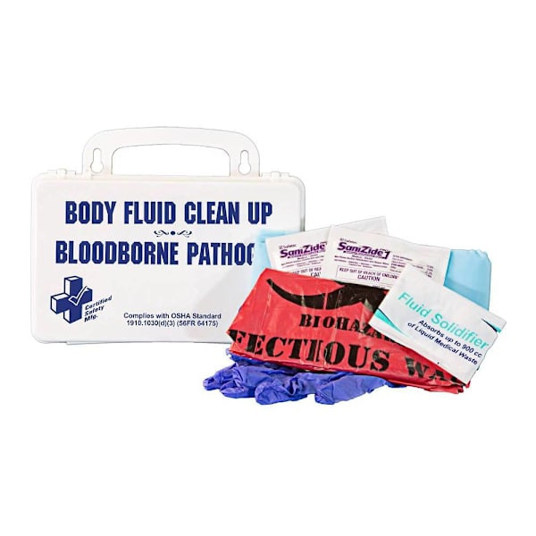 Certified Safety Body Fluid And Blood-Borne Pathogen Cleanup Kit