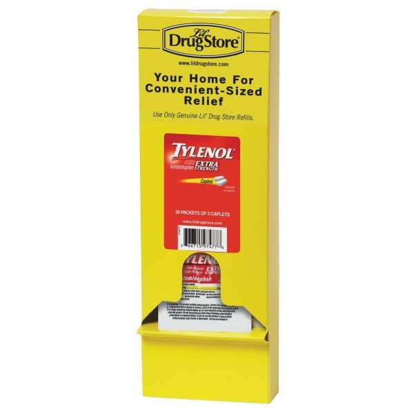 Tylenol Acetaminophen, Extra Strength Caplets, Refill, 2/Packet, Package Of 60