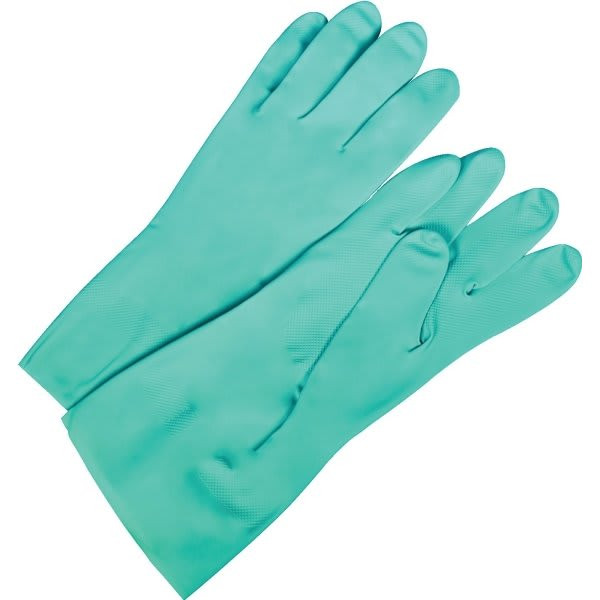 Green Nitrile Flock Lined Gloves - Medium - Package Of 2 Pair