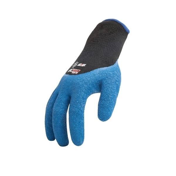 212 Performance Crinkle Grip Latex Gloves, Medium, Blue/Black, Package Of 12