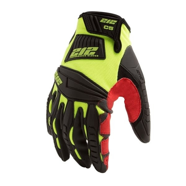 212 Performance Hi-Viz Impact Cut Resistant 5 Work Gloves, X-Large, Red/Yellow