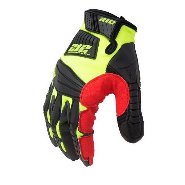 212 Performance Impact Resistant Super Hi-Viz Work Gloves, Large, Red/Yellow