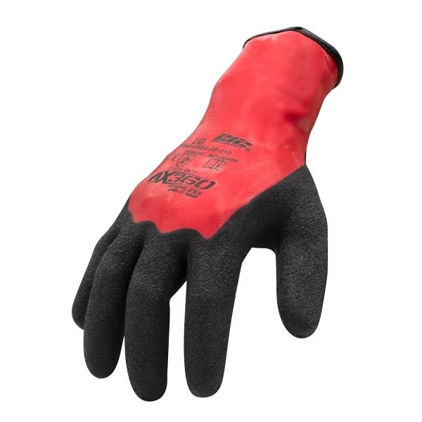 212 Performance Shield Grip Latex-Dipped Gloves, Large, Black/Red, Package Of 12
