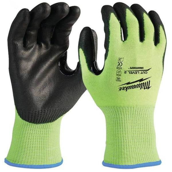 Milwaukee Small High-Visibility Cut Resistant Work Gloves Polyurethane Dipped (12-Pack)