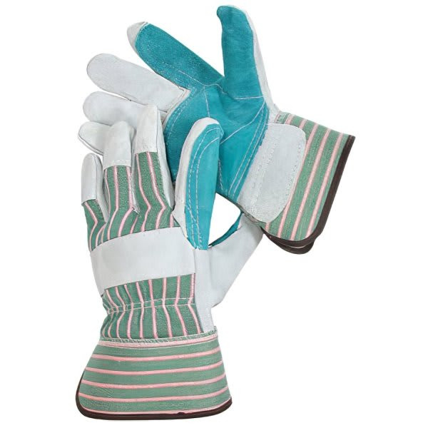 Radnor L Shoulder Split Leather Palm Glove W/Safety Cuff/Leather On Palm, 4 Pair