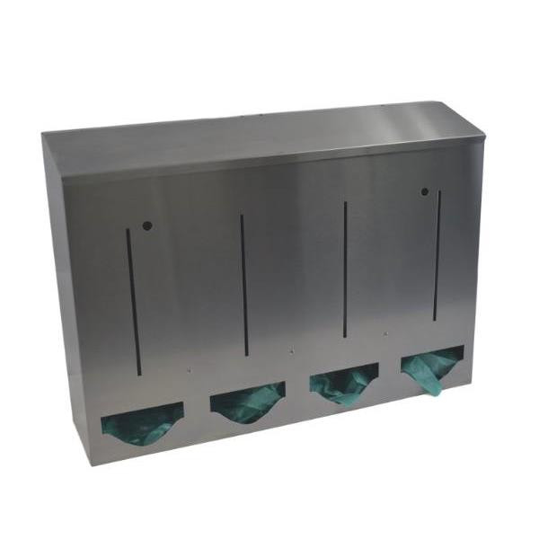 Omnimed Bulk Quad Ppe Dispenser, 24wx5-3/4dx17h, #4 Polished Stainless Steel