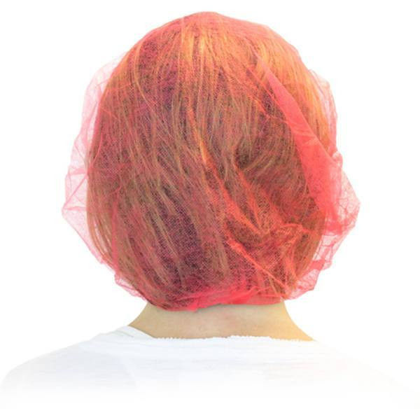 The Safety Zone Polypropylene Bouffant Cap, 21", Red, Case Of 1000