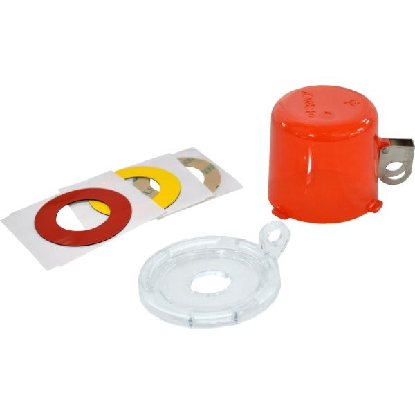 Brady Push Button Lockout With Standard Cover Button Size 22.5 Mm Brass Red
