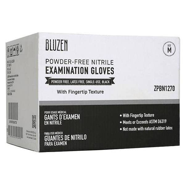 Safety Wercs Bluzen Nitrile Exam Gloves, 6 Mil, Black, Medium, Case Of 1000