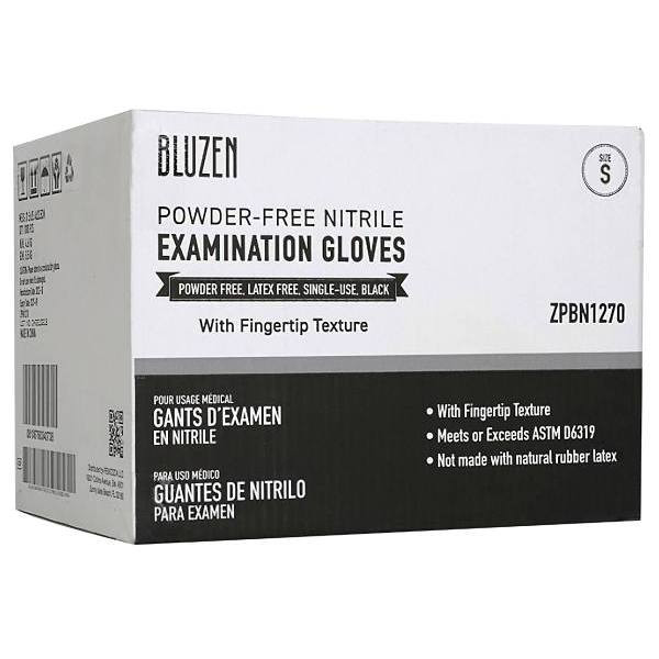 Safety Wercs Bluzen Nitrile Exam Gloves, 6 Mil, Black, Small, Case Of 1000