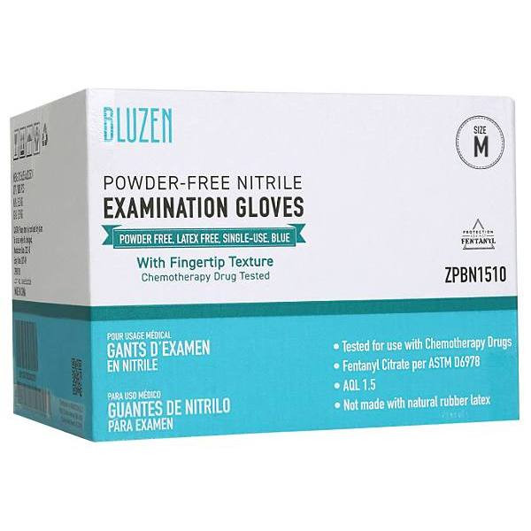 Safety Wercs Bluzen Nitrile Exam Gloves, 6 Mil, Blue, Medium, Case Of 1000