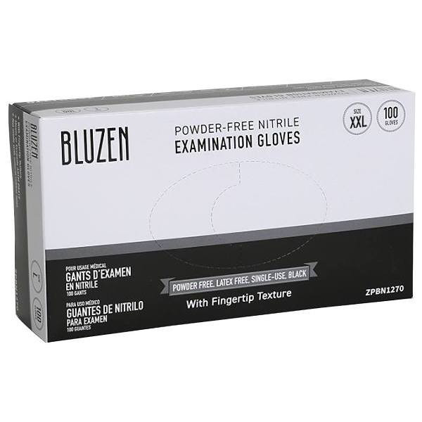 Safety Wercs Bluzen Nitrile Gloves, 6 Mil, Black, 2x-Large, Case Of 1000