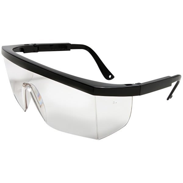 Radnor Retro Series Clear Lens Black Frame Safety Glasses, Package Of 12