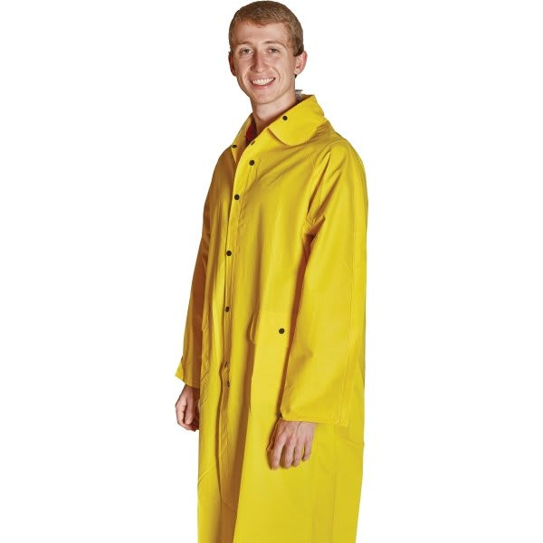 River City Rainwear 49" Raincoat, 3x-Large, .35mm Pvc, Welded Seams, Yellow