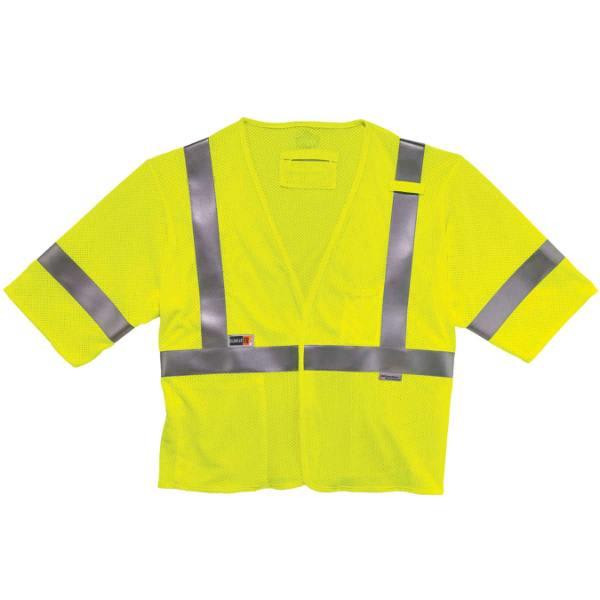 Ergodyne Glowear 8356frhl Type R Class 3 Fr Modacrylic Vest, Lime, 4xl/5xl