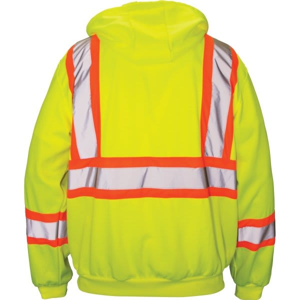 Sas Safety Corp. Ansi Class 2 Hooded Sweatshirt, Yellow, 2x-Large