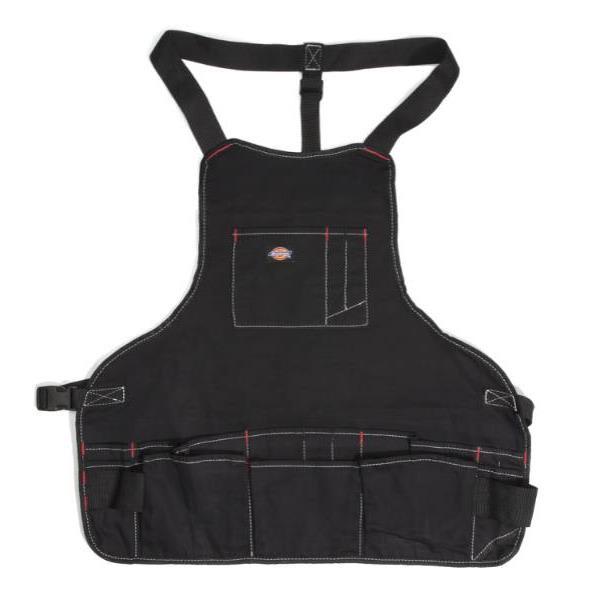 Dickies 16 Pocket Bib Apron With Quick Release Buckle, Tan/Grey