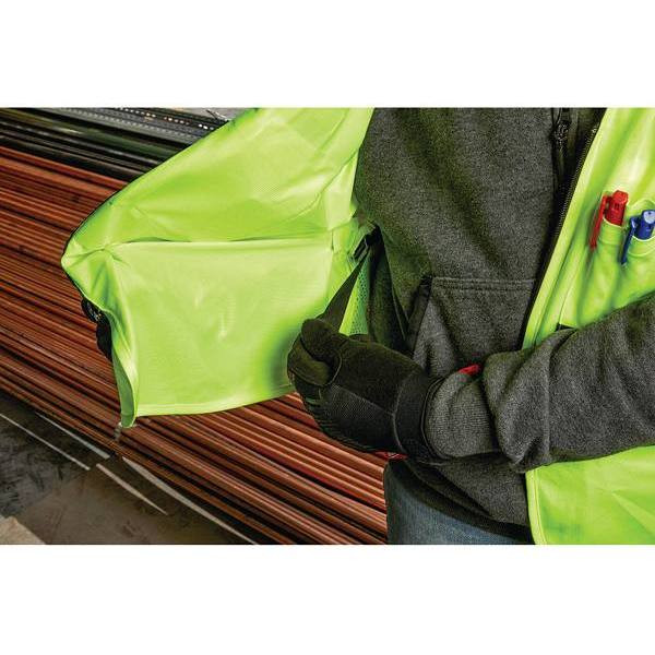 Milwaukee Class 2 High Visibility Polyester Yellow Safety Vest With 10 Pockets, L/XL