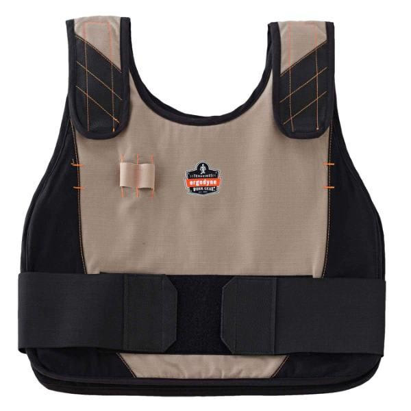 Ergodyne Chill-Its Premium Fr Phase Change Cooling Vest With Packs, Khaki, Small/Medium
