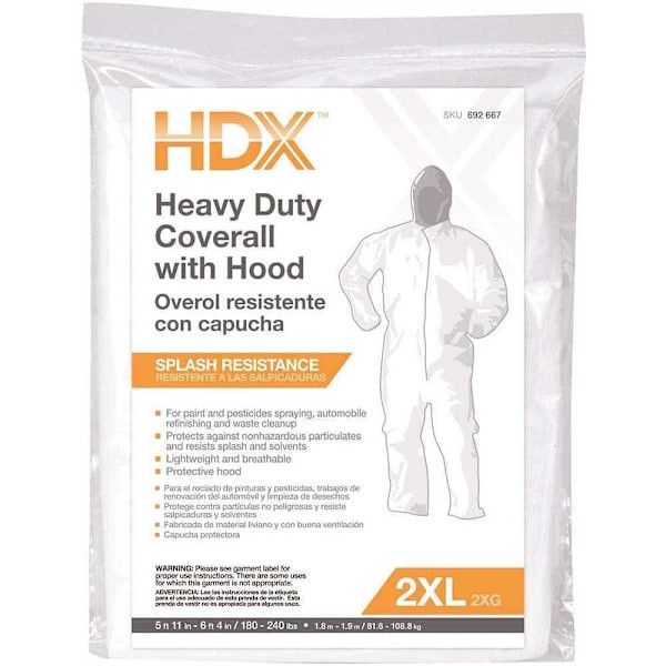Hdx Xxl Heavy Duty Painters Coverall With Hood