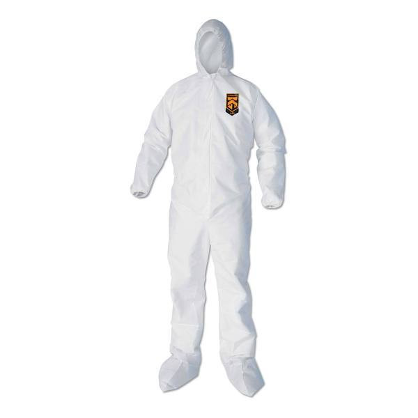 Kleenguard A40 Cuff, Ankle, Hood & Boot Coveralls, White, 3x-Large, Carton Of 25