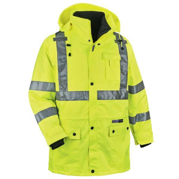 Ergodyne Glowear 8385 Type R Class 3 4-In-1 Jacket, Lime, 2xl