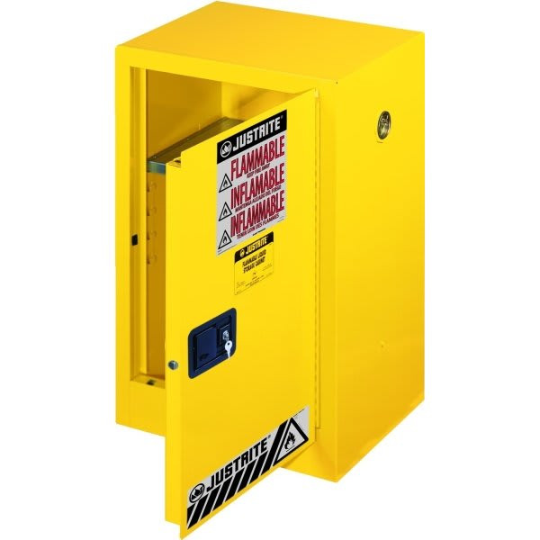 Justrite  12 Gallon Sure-Grip Ex Flammable Liquid Storage Cabinet- Manual Closing