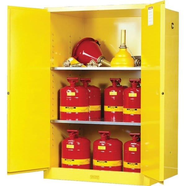 Justrite 90 Gallon Sure-Grip Ex Flammable Safety Cabinet-Manual Closing