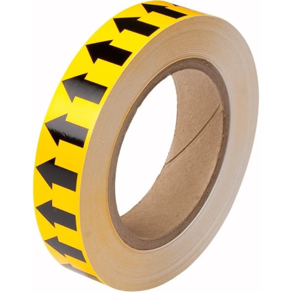 Brady Arrow Tape 1" W X 30 Yd L Black On Yellow