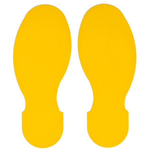 Brady Toughstripe Floor Footprints 3.5 In W Yellow Package Of 10