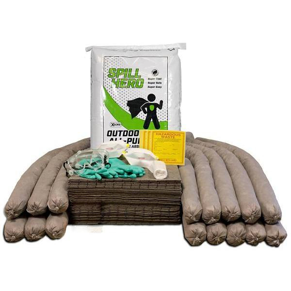 Xsorb Outdoor All-Purpose With Fiberlink 65 Gallon Spill Response Kit