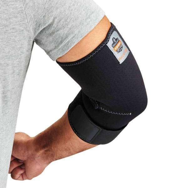 Ergodyne Proflex 655 Neoprene Elbow Sleeve With Strap, Black, Medium