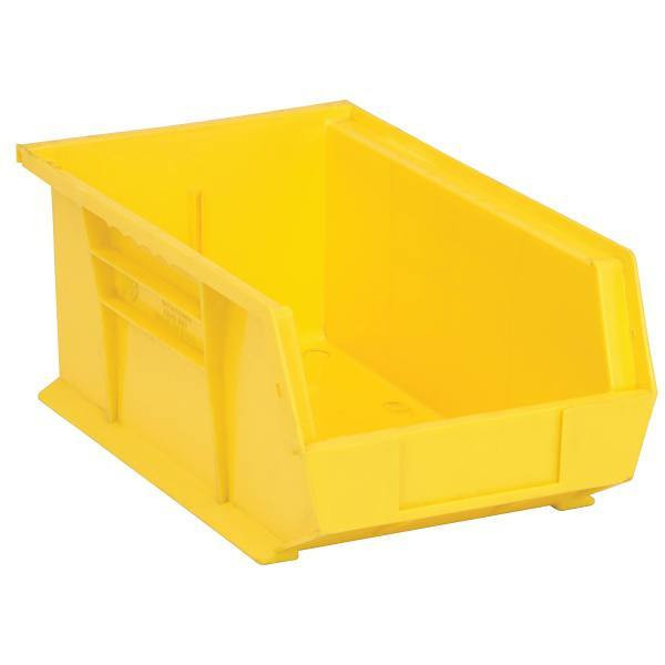 Quantum Storage Systems Stack & Hang Bin, 13-5/8"X8-1/4"X6", Yellow, Case Of 12
