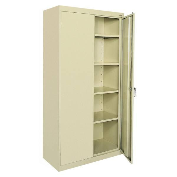 Muscle Rack 36"W X 72"H X 18" D Steel Freestanding Garage Cabinet, Putty
