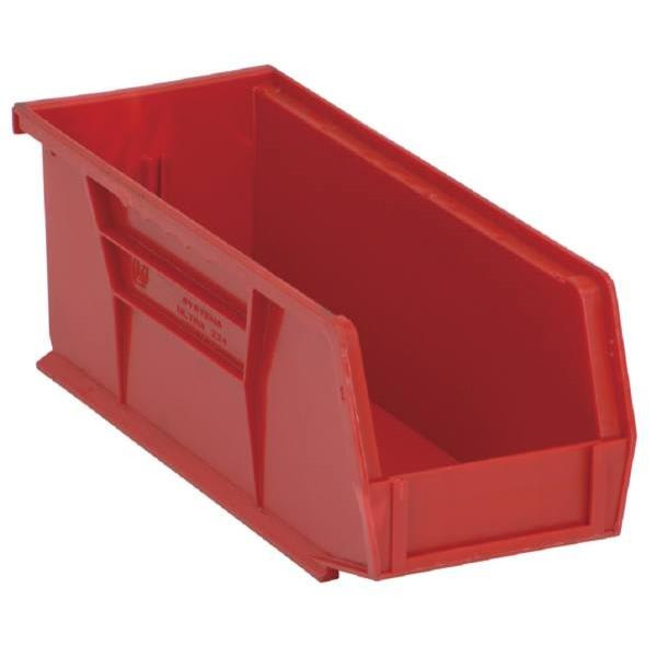 Quantum Storage Systems Red 10-7/8 X 4-1/8 X 4 In Stack And Hang Bin Package Of 12