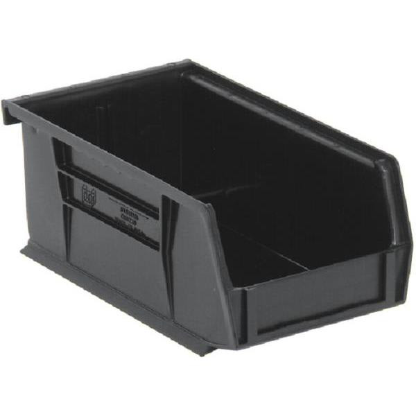 Quantum Storage Systems Black 7-3/8 X 4-1/8 X 3 In Stack And Hang Bin Package Of 24