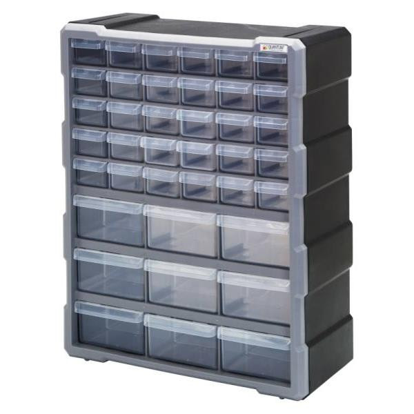 Quantum Storage Systems Black/Gray Plastic 39-Drawer Cabinet
