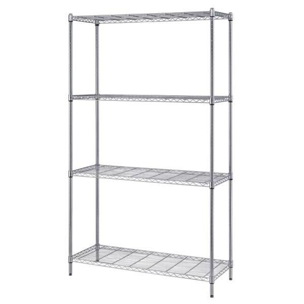 Quantum Storage Systems 24x36x72 In 4-Shelf Wire Shelving Unit With Chrome Finish