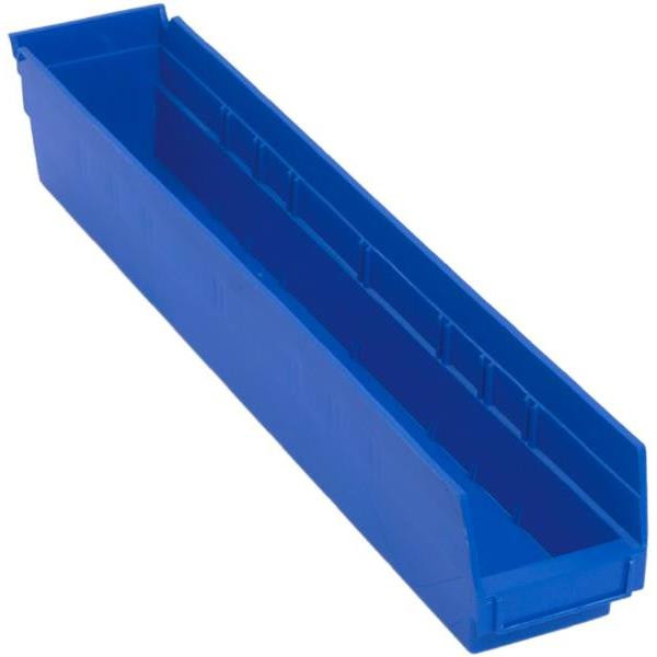 Quantum Storage Systems Economy 4 In Blue Shelf Bin 23-5/8 X 4-1/8 X 4 In Package Of 16