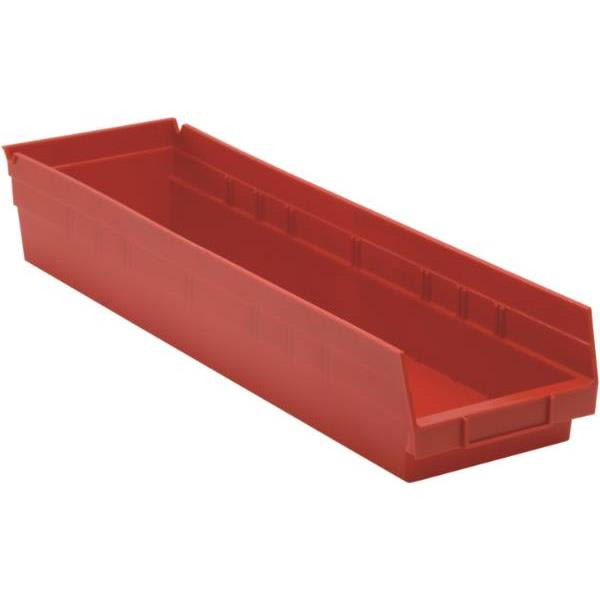 Quantum Storage Systems Economy 4 In Red Shelf Bin 23-5/8 X 6-5/8 X 4 In Package Of 8