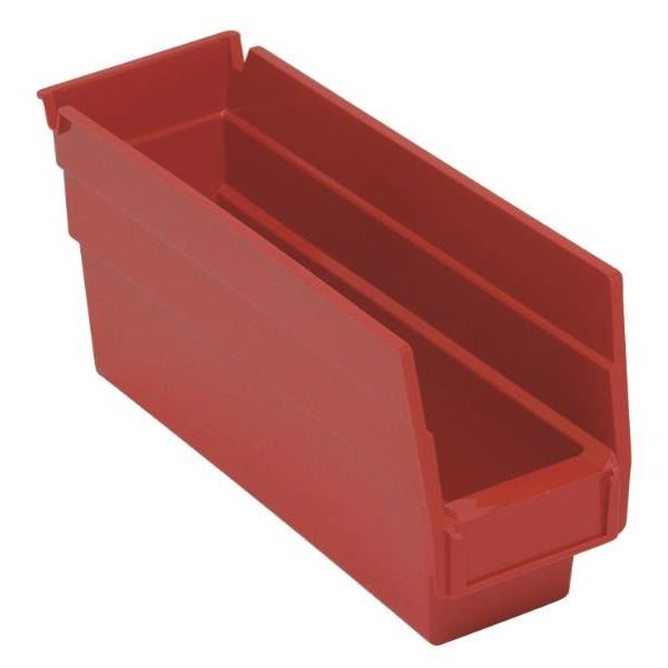 Quantum Storage Systems Economy 4 In Red Shelf Bin 11-5/8 X 2-3/4 X 4 In Package Of 36