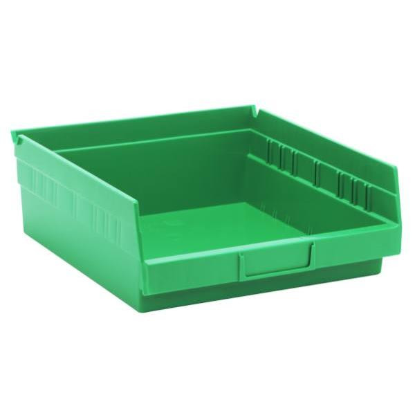Quantum Storage Systems Economy Green Shelf Bin 11-5/8 X 11-1/8 X 4 In Package Of 8