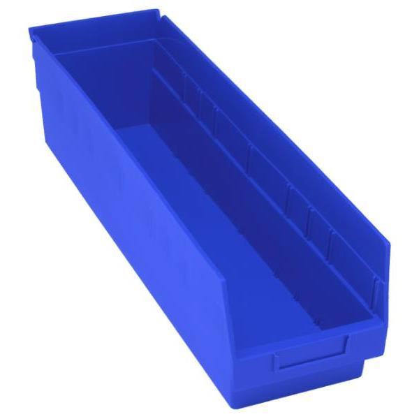 Quantum Storage Systems Store-More Blue Shelf Bin 23-5/8 X 6-5/8 X 6 In Package Of 8
