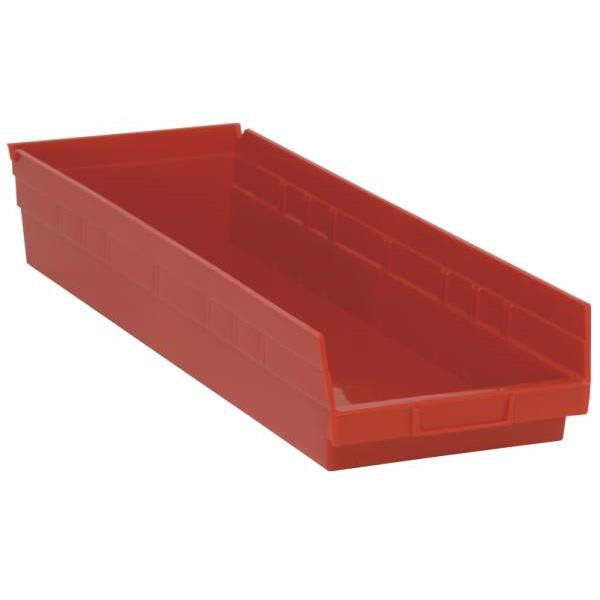 Quantum Storage Systems Economy 4 In Red Shelf Bin 23-5/8 X 8-3/8 X 4 In Package Of 6