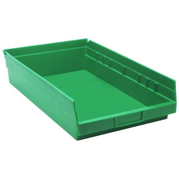 Quantum Storage Systems Economy Green Shelf Bin 17-7/8 X 11-1/8 X 4 In Package Of 8